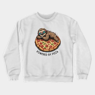 Sloth Life: Powered by Pizza 🍕 Crewneck Sweatshirt